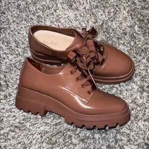 Aldo Mauve Pink Ribbon Lace-Up Shoes